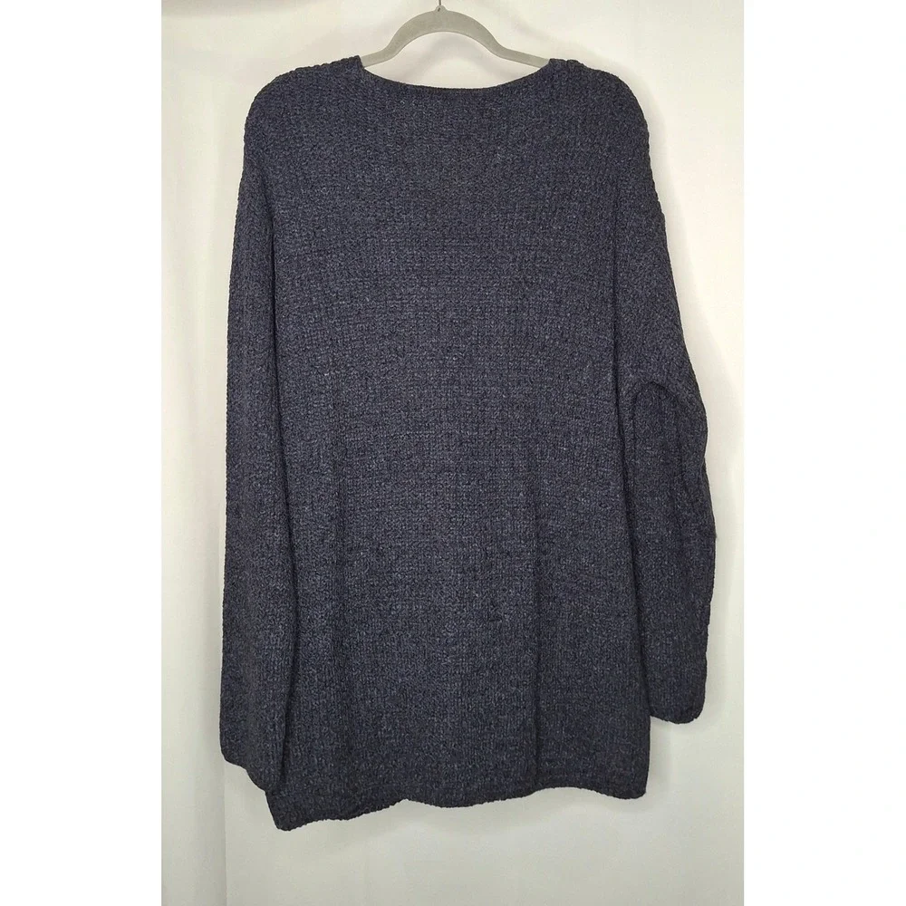 Tandem Firenze Navy Wool Blend V-Neck Knit Sweater Made in Italy XL NWT*READ
